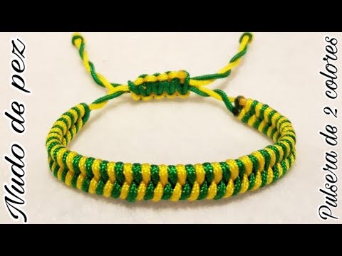 DIY PULSERA DE HILO CHINO EN DOS COLORES FACIL Y RAPIDA