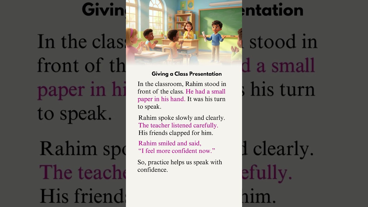 Class Presentation | Easy English Story for Beginners | School English Practice #englishstory