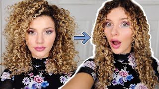 HOW TO GROW CURLY HAIR 3 INCHES IN 3 HOURS (tips for less volume and more definition)