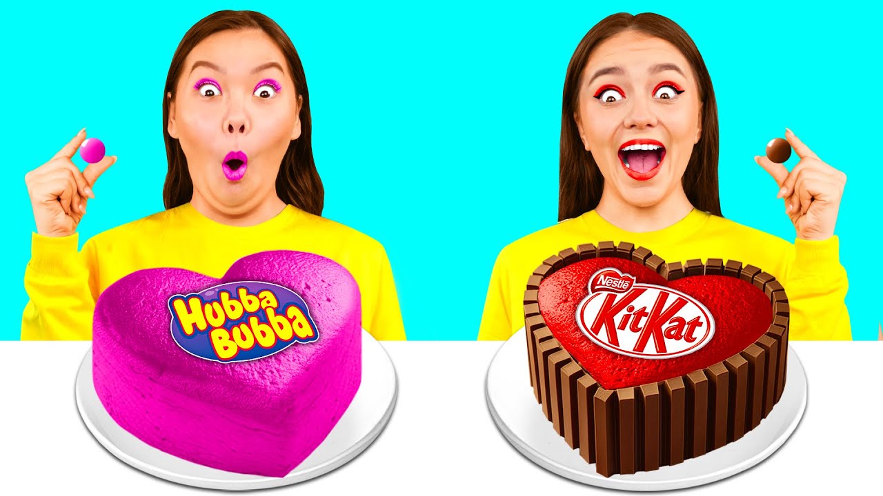 Cake Decorating Challenge | Eating Only Sweet 24 Hours by KaZaZa Challenge