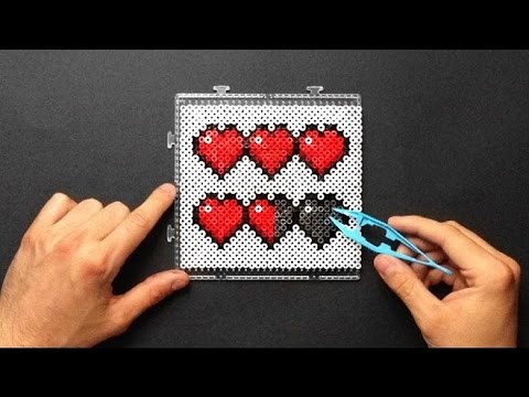 Hearts Perler Beads | Minecraft Health Pixel Fan Art - YouTube