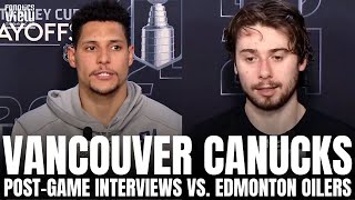 Quinn Hughes & Dakota Joshua React to Vancouver Canucks GM1 Comeback vs. Edmonton, Timely Goals