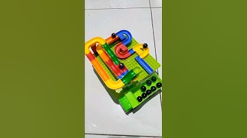 Satisfying Marble Run ASMR With Building Blocks From Lego #asmr #relaxing #satisfying #shorts