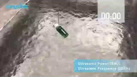 Clangsonic Ultrasonic immersible transducer 120K 15W/L ultrasonic performance test