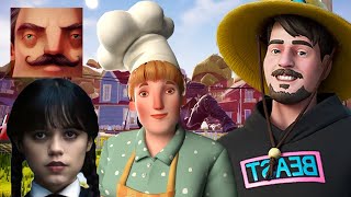 Hello Neighbor - My New Neighbor Wednesday Addams Baker MrBeast Mya Gameplay Walkthrough