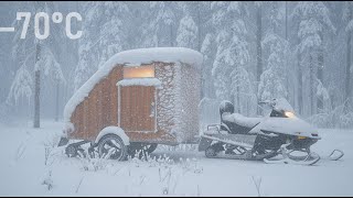 Surviving A -70C Blizzard In A Motorbike Camper Off Grid Life In Deep Snow