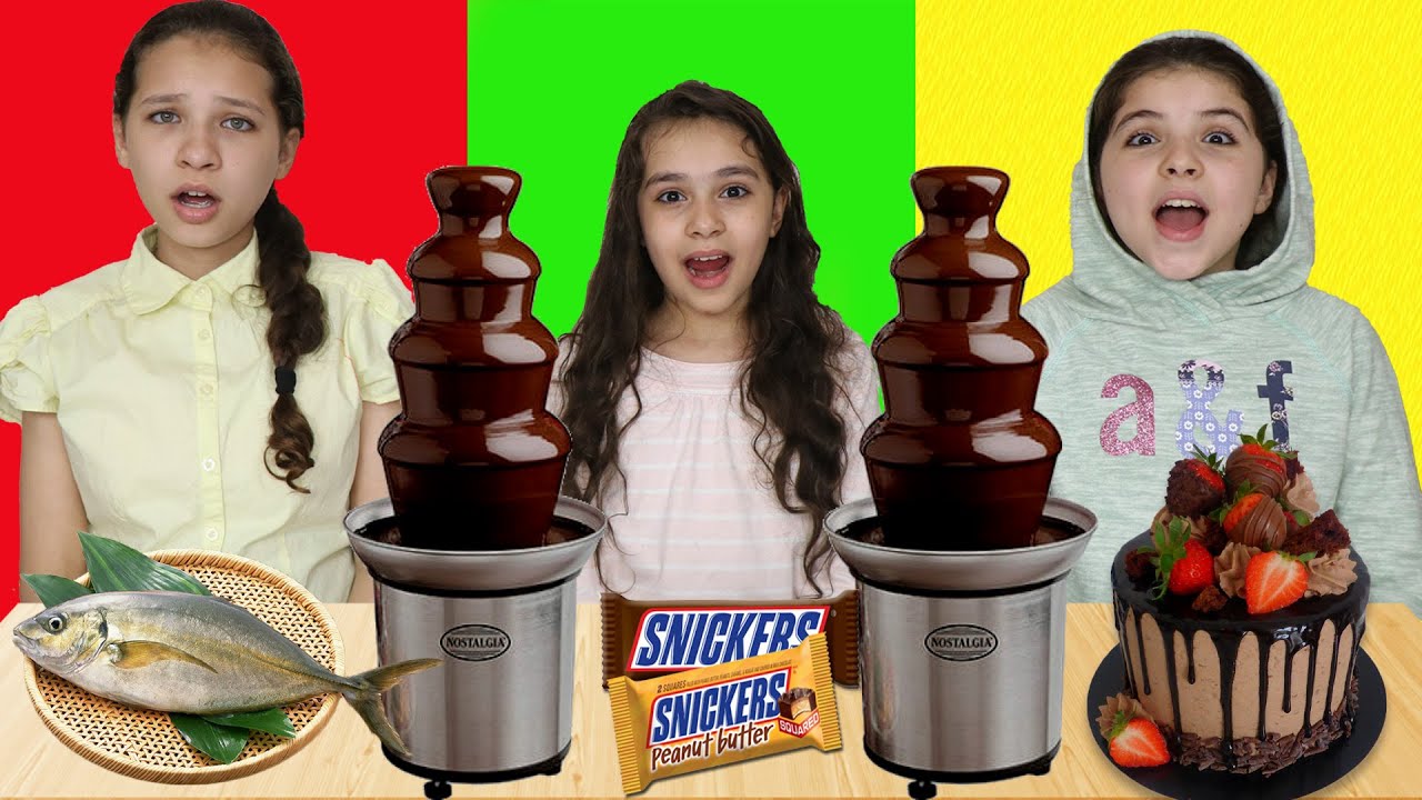 تحدي نافورة الشوكولاتة اا حلو😋مالح🤮حامض🤢