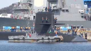 横須賀軍港めぐり (SS505 ずいりゅうの帰港に遭遇) '14/3/9