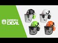 GREENDEVIL FORESTRY SAFETY HELMET CHAINSAW HELMET WITH MESH FACE SHIELD AND EARMUFFS 3 IN 1 SYSTEM