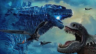 Toothless Hiccup Fight The Red Death Godzilla Comes To Save The Day