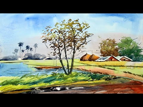 Watercolor Nature Scenery Painting For Beginners Painting With Oil Paints