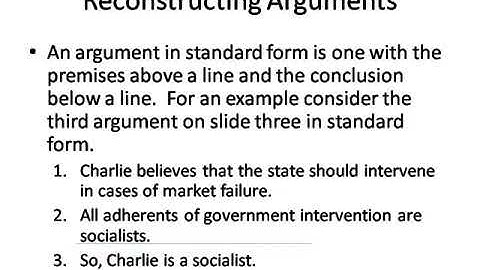 Identifying and Reconstructing Arguments