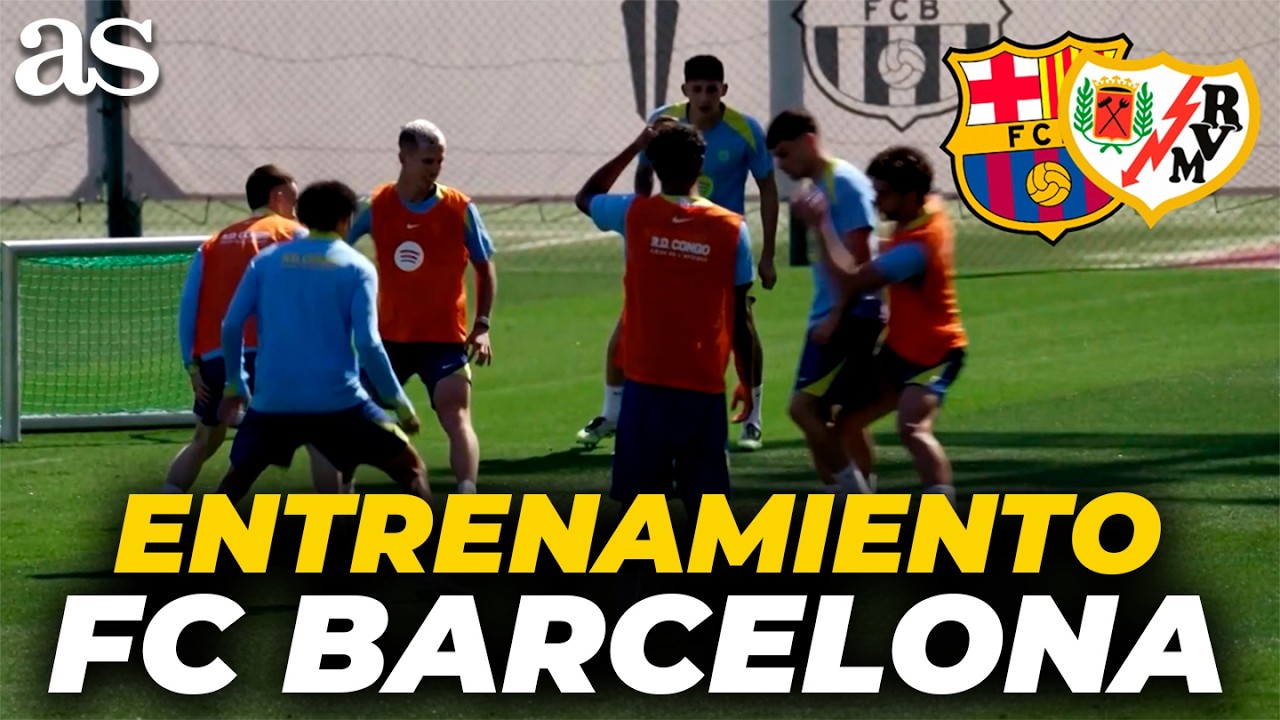 Entrenamiento del FC BARCELONA antes del encuentro frente al RAYO ...