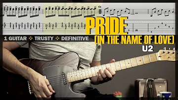 Pride (In the Name of Love) | Guitar Cover Tab | Guitar Solo Lesson | Backing Track with Vocals 🎸 U2