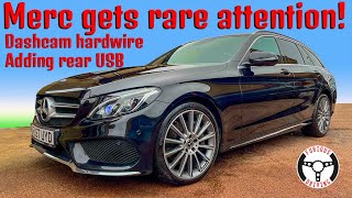 Mercedes W205 dash out, dash cam hardwire and back seat USB in