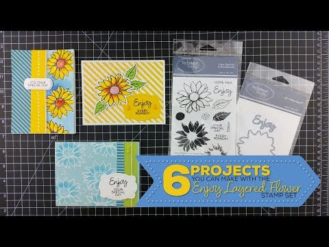 How to use the Enjoy Layered Flower stamp set 6 different ways - Technique Tuesday