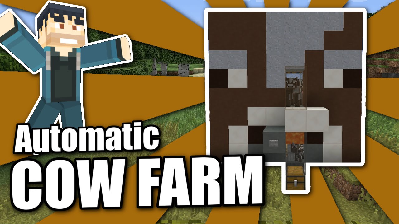 Minecraft Bedrock AUTOMATIC COW FARM 🐮 Tutorial 🐮 PS4 , MCPE , Xbox