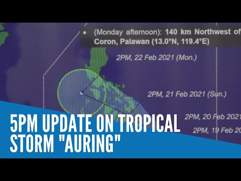 5 p.m. update on Tropical Storm Auring