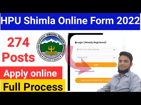 hpu Shimla Recruitment online form 2022 || hpu recruitment 2022 || hpu recruitment form apply online