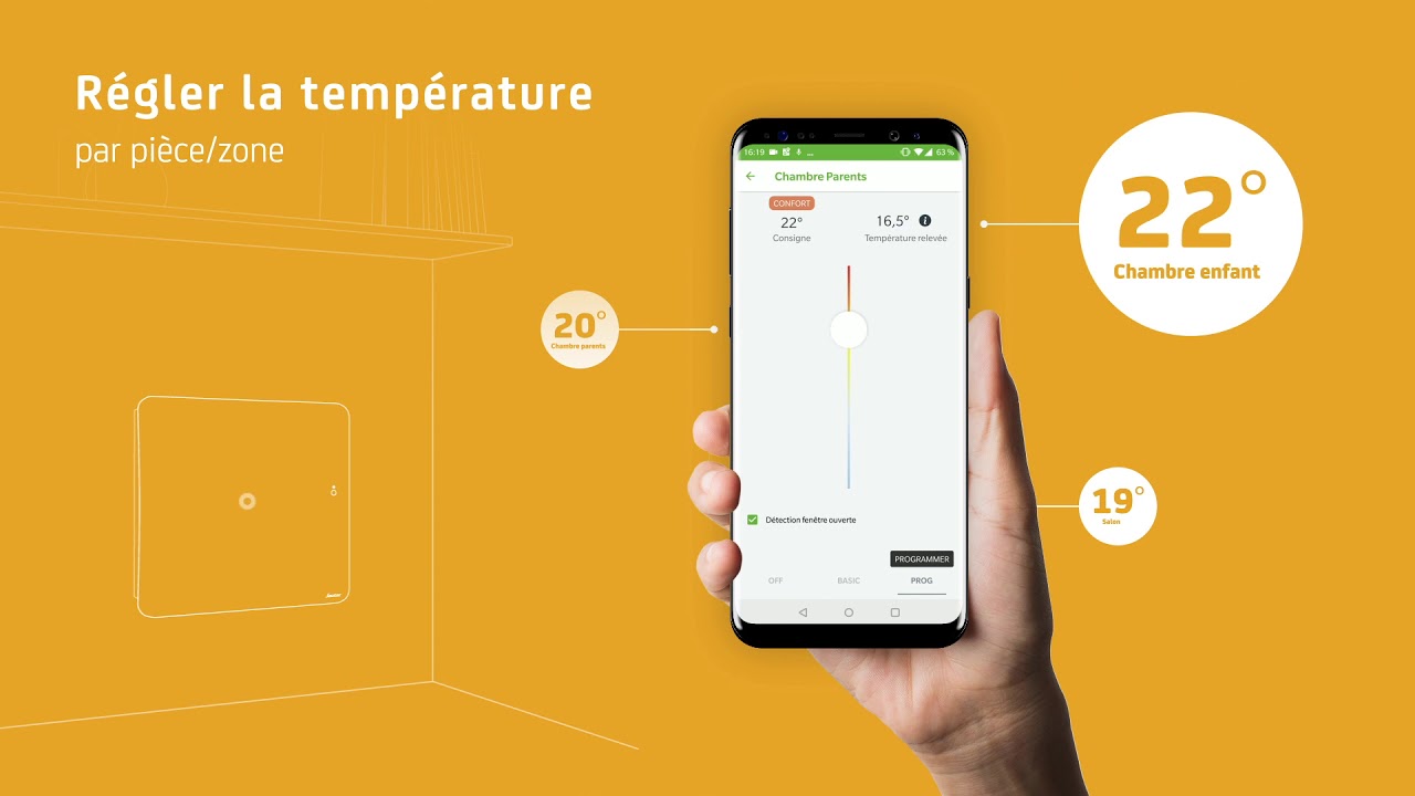 SAUTER Radiateur électrique connecté HEKLA vertical blanc 2000W - i