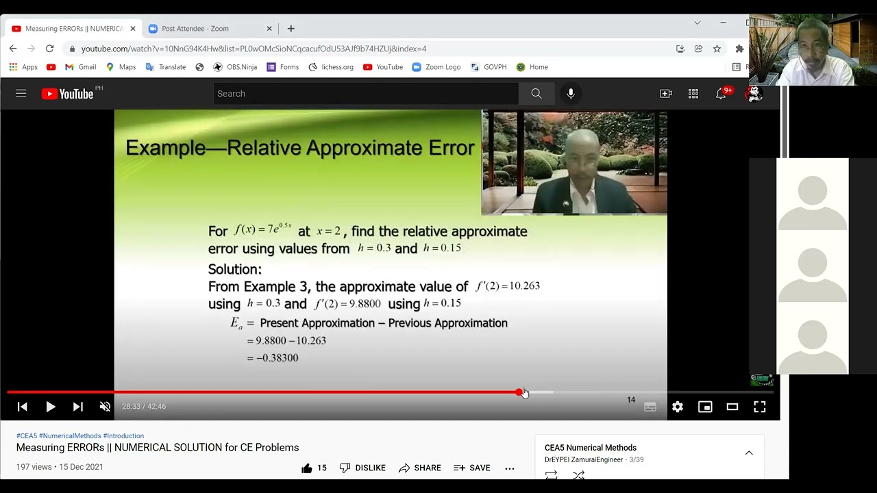 LIVE Approximate Error Problem: Slow Step by Step [ Numerical Methods Part 6: Laboratory Practice ]