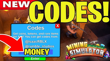 ALL NEW MINING SIMULATOR CODES WORKING 2019 (ROBLOX) *NEW*