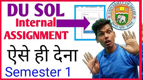 Sol semester 1 internal Assessment 2023-24|SOL Online Assignment kaise de|Sol Assignment 2023-24|