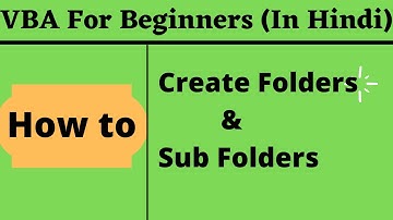 How To Create A Folder In Excel VBA (In Hindi)