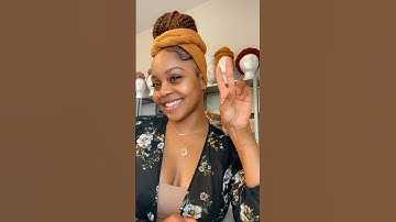 East Head Wrap Tutorial. Curl Flips Stretch Head Wrap in Mustard. #headwrapstyles #headwraptutorial