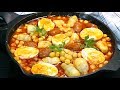 Garbanzos con chorizo y huevo