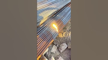 Laser rust removal of a whole bundle of rebar #lasercleaning