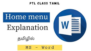 Home menu in ms word