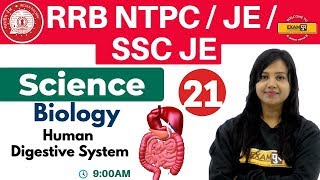 Class- 21 ||RRB NTPC / JE /SSC JE || Science || Biology| By Amrita Ma'am || Human Digestive System
