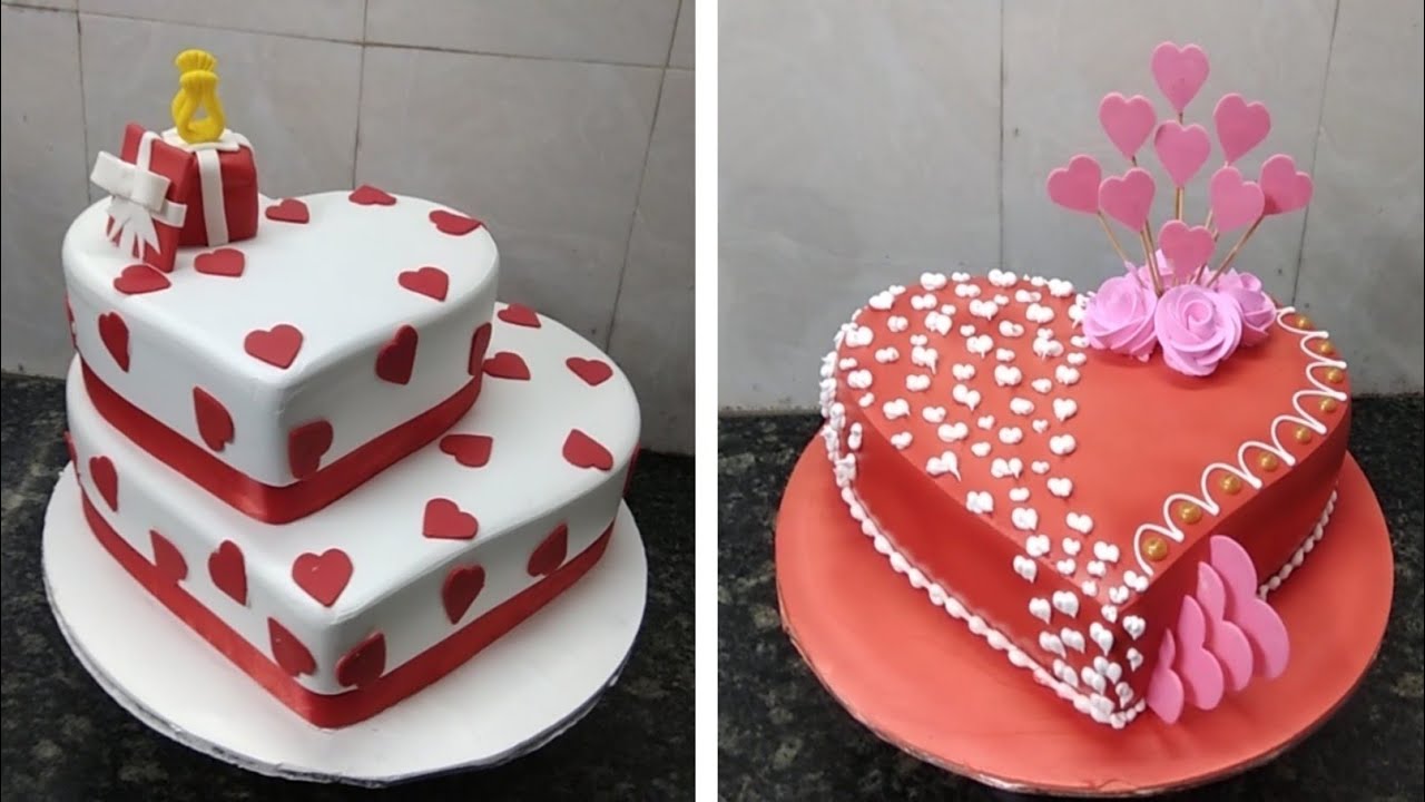 Engagement Cake Top Amazing Two Heart Shape Engagement Cake Design Making By Cool Cake Master Youtube