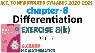 Differentiation Ex-8(k).a | class12 |  S.Chand | isc