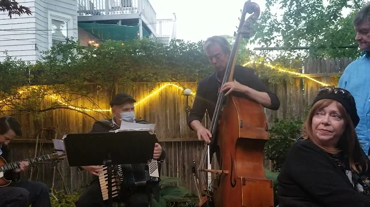 Sonny Barbato, with guitarist Gray Sargent and bassist Jon Burr. Fred's big birthday party 6/4/22