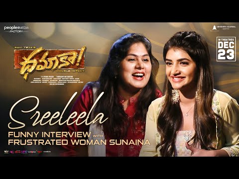  Sreeleela Funny Interview With Frustrated Woman Sunaina | Dhamaka | Ravi Teja | Trinadha Rao