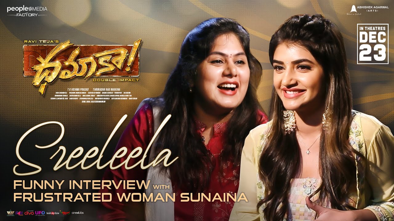Sreeleela Funny Interview with Frustrated Woman Sunaina | Dhamaka | Ravi Teja | Trinadha Rao
