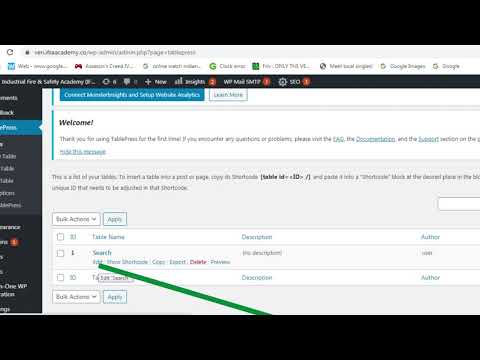 TablePress plugin (WordPress)