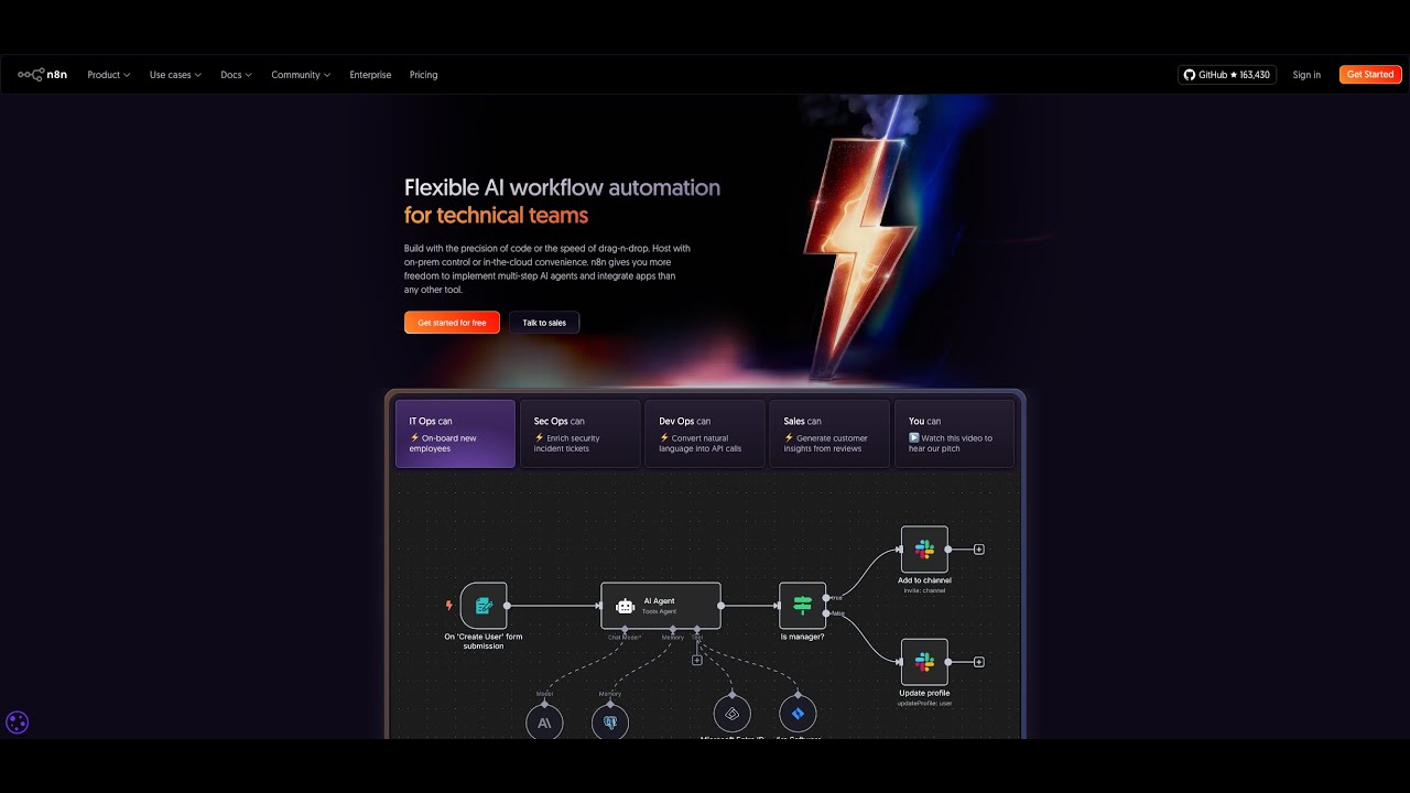 n8n interface showing workflow automation for AI voice agents