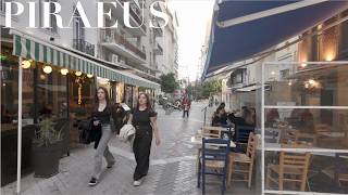 Piraeus 🇬🇷 Evening Stroll: From Neoclassical Centre Streets To Zea Marina Nightlife