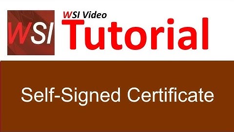 Self-Signed Certificate