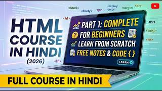 HTML Tutorial for Beginners | Complete HTML with Notes & Code || HTML Full Course (in Hindi) Part =1