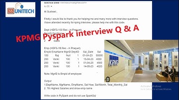 5. kpmg pyspark interview question & answer | databricks scenario based interview question & answer