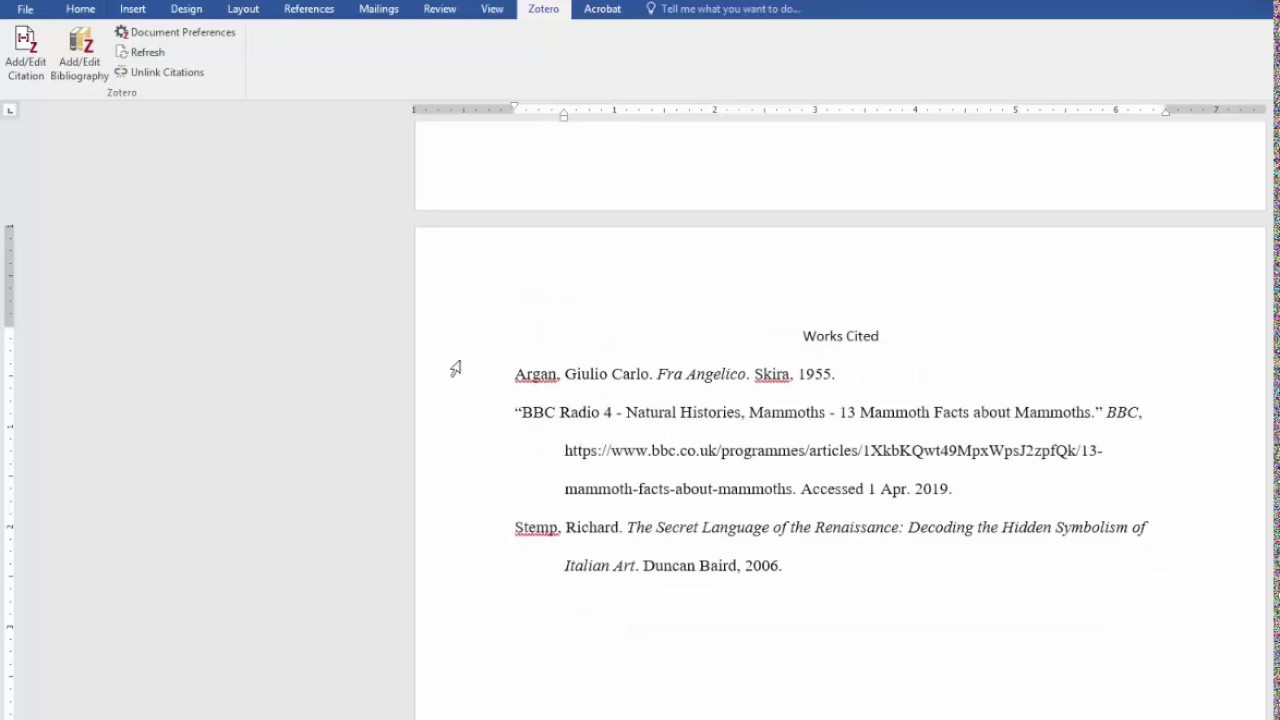 zotero for word 2016 mac