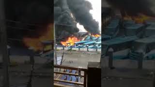 #Nigeria unrest: BRT Buses Station set on fire in Oyingbo, Lagos