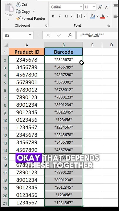 how-to-make-barcodes-in-excel-excel-exceltutorial-shorts