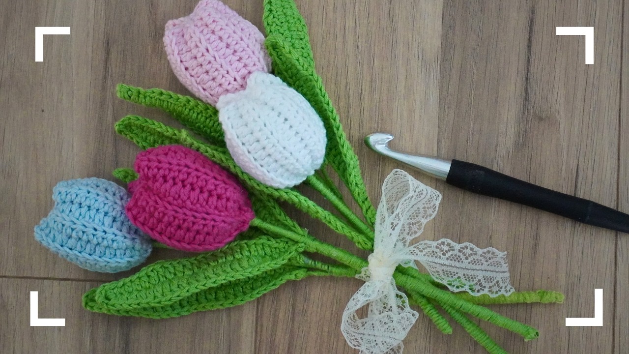 Tulpe häkeln – einfache Anleitung, häkeln für Anfänger | Frühling, Hochzeit, Geburtstag