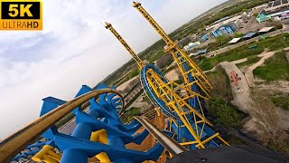 Stunt Fall POV 5K GIANT INVERTED BOOMERANG Parque Warner Madrid, Spain