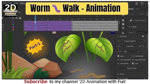 worm 🐛 walk-animation/2d animation/adobe animate cc 2025 tutorial in hindi/2d cartoon animation